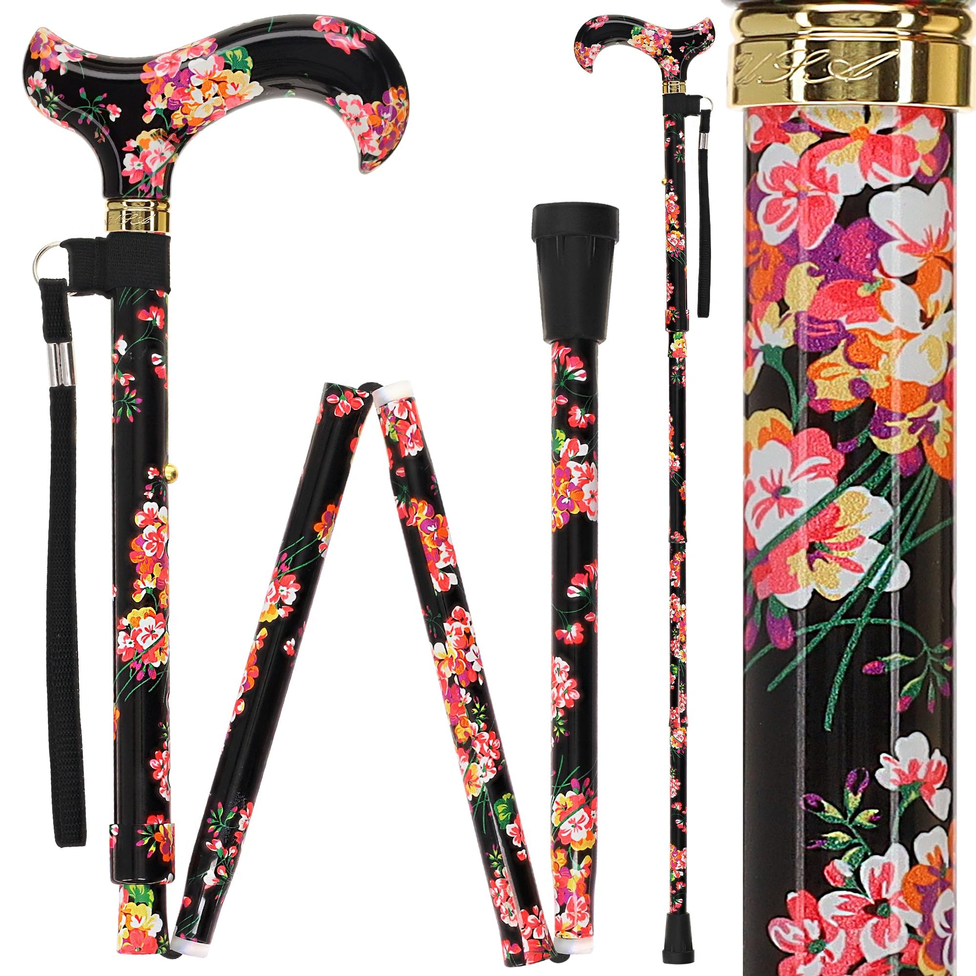 Walking Sticks for Men and Women - Stylish Designer Fashionable Adjustable Derby Canes - Lightweight Aluminum Cool Walking Sticks with HD Patterns