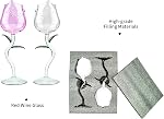 Rose Flower Wine Glasses, Creative Red Wine Glass Set of 2 Rose Flower Goblet Wine Cocktail Juice Glass for Party Dinner Wedding Festival Kitchen Bar Celebration (100ml，2Pcs)