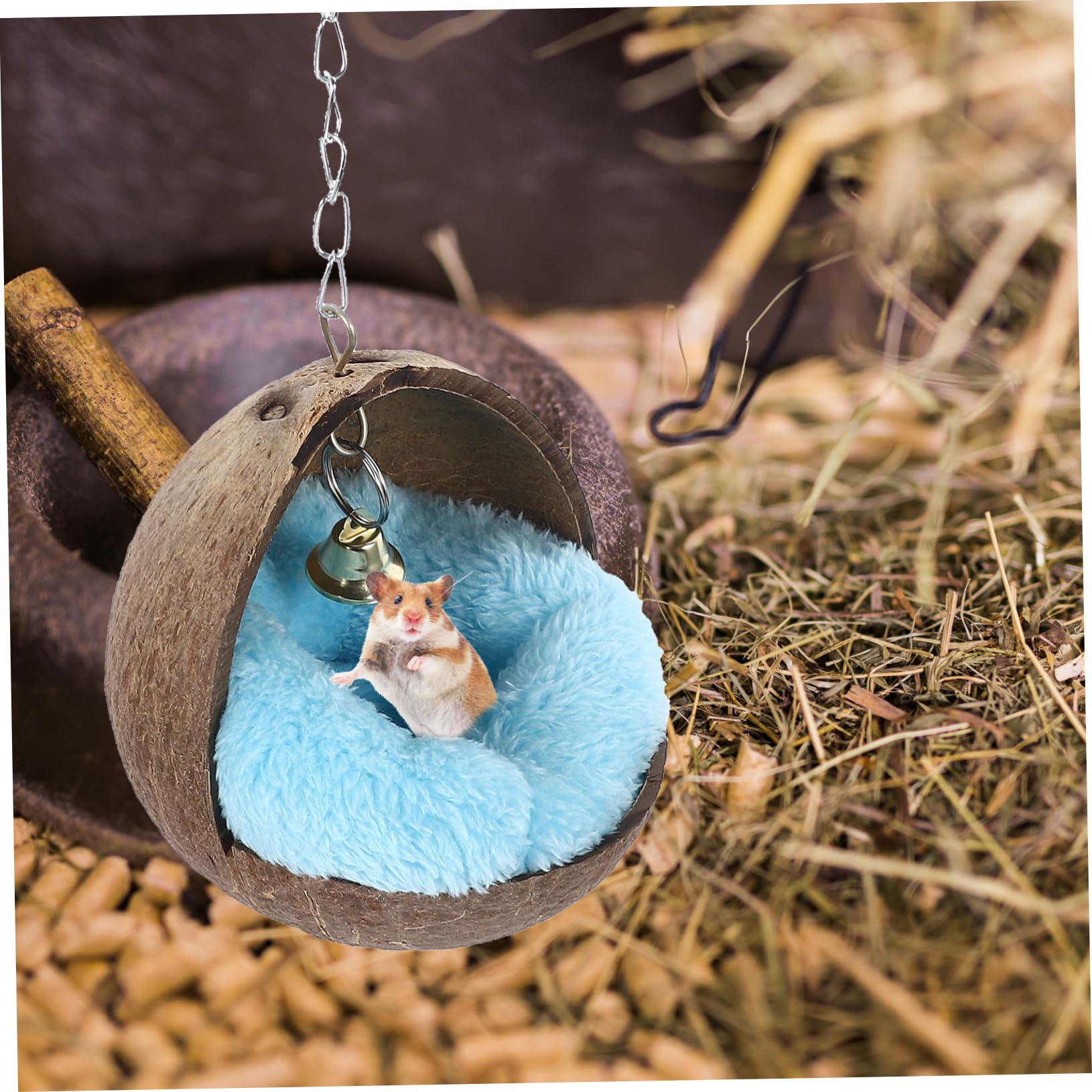 Kisangel 2stücke Coconut Shell Sleeping Bed Für Hamster Meerschweinchen Und Ähnliche Kleintiere Gemütliches Nestkissen Zufälliger Farbe Aus Langlebigem Kokosnussmaterial Gefertigt Zum