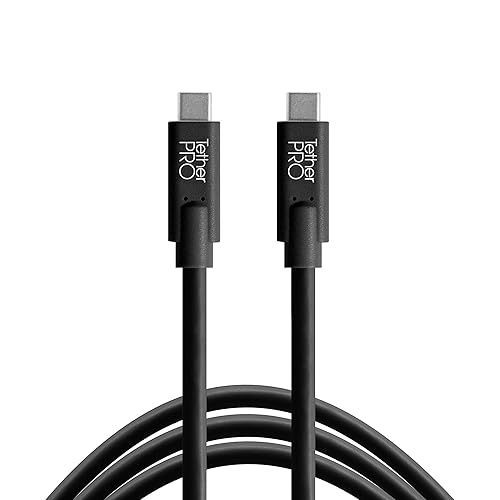 Tether Tools TetherPro - Cable USB-C a USB-C  para transferencia rápida, entrega de energía y conexión entre cámara y computadora  Negro no