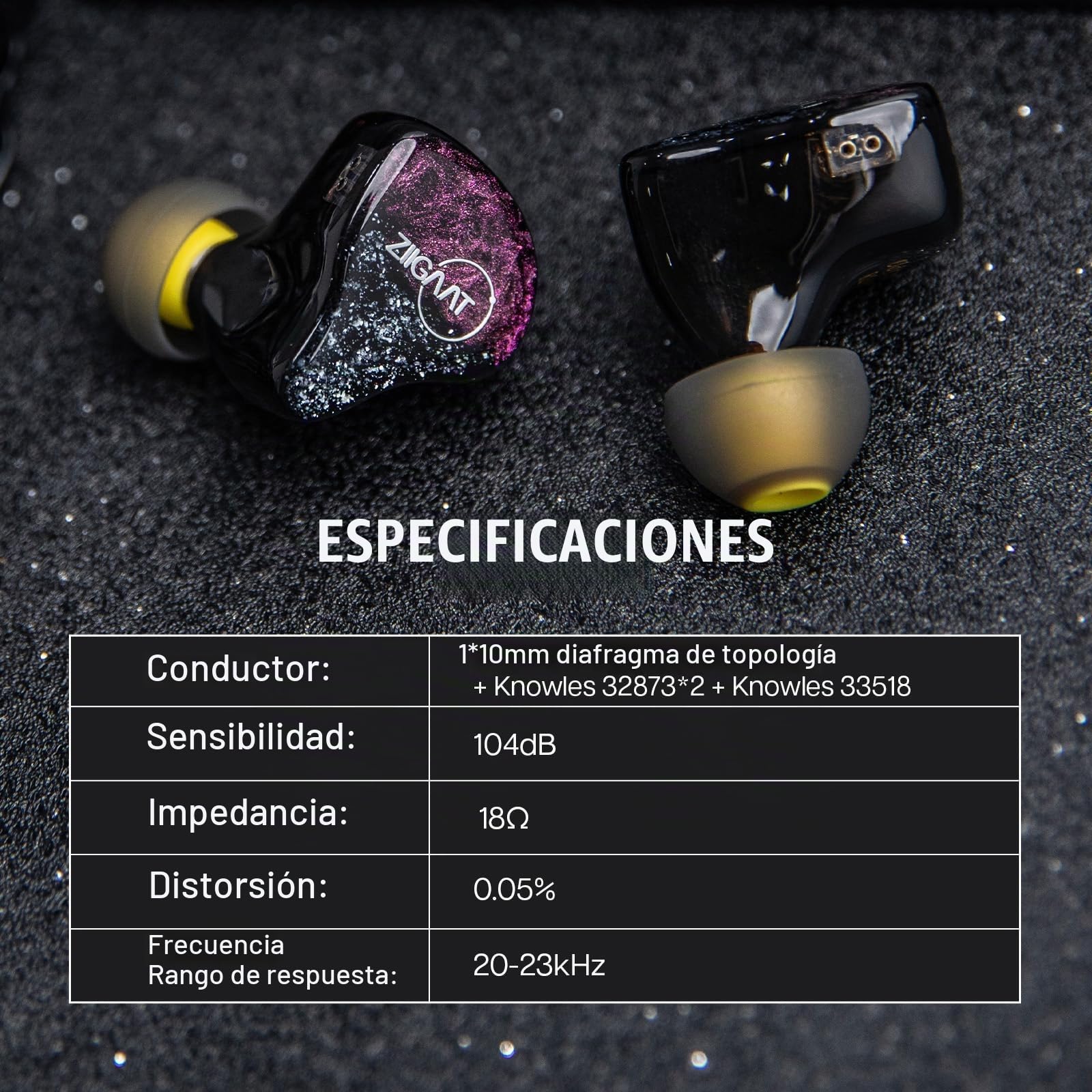 Linsoul ZiiGaat Odyssey In-Ear Monitor, 1DD+3BA Auriculares IEM híbridos, Auriculares con Cable para Juegos, monitores in-Ear con Aislamiento de Sonido Profesional y Cable Desmontable para audiófilos
