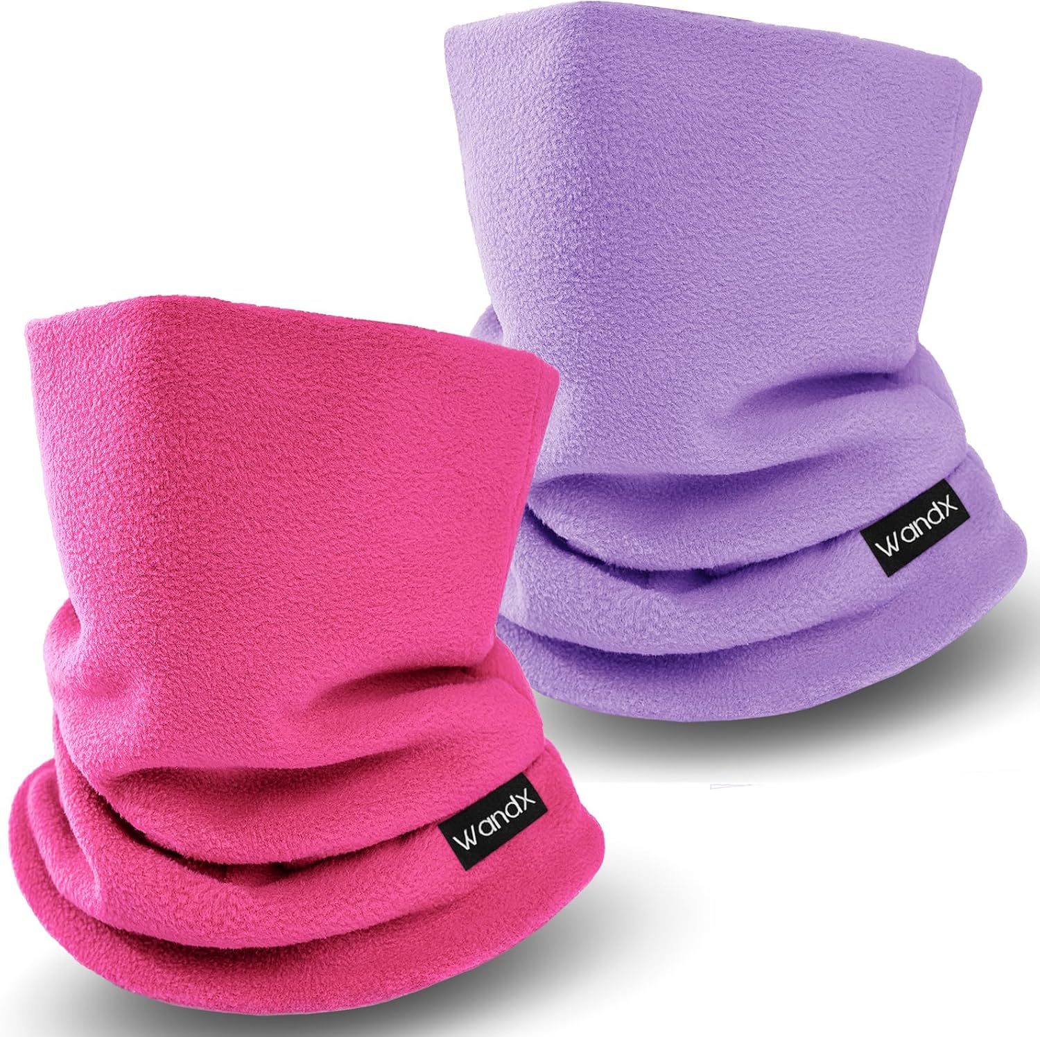 Wandx Kids Neck Warmer Gaiter Double-Layer Fleece Neck Gaiter for Boys Girls Fleece Ski Mask for Winter