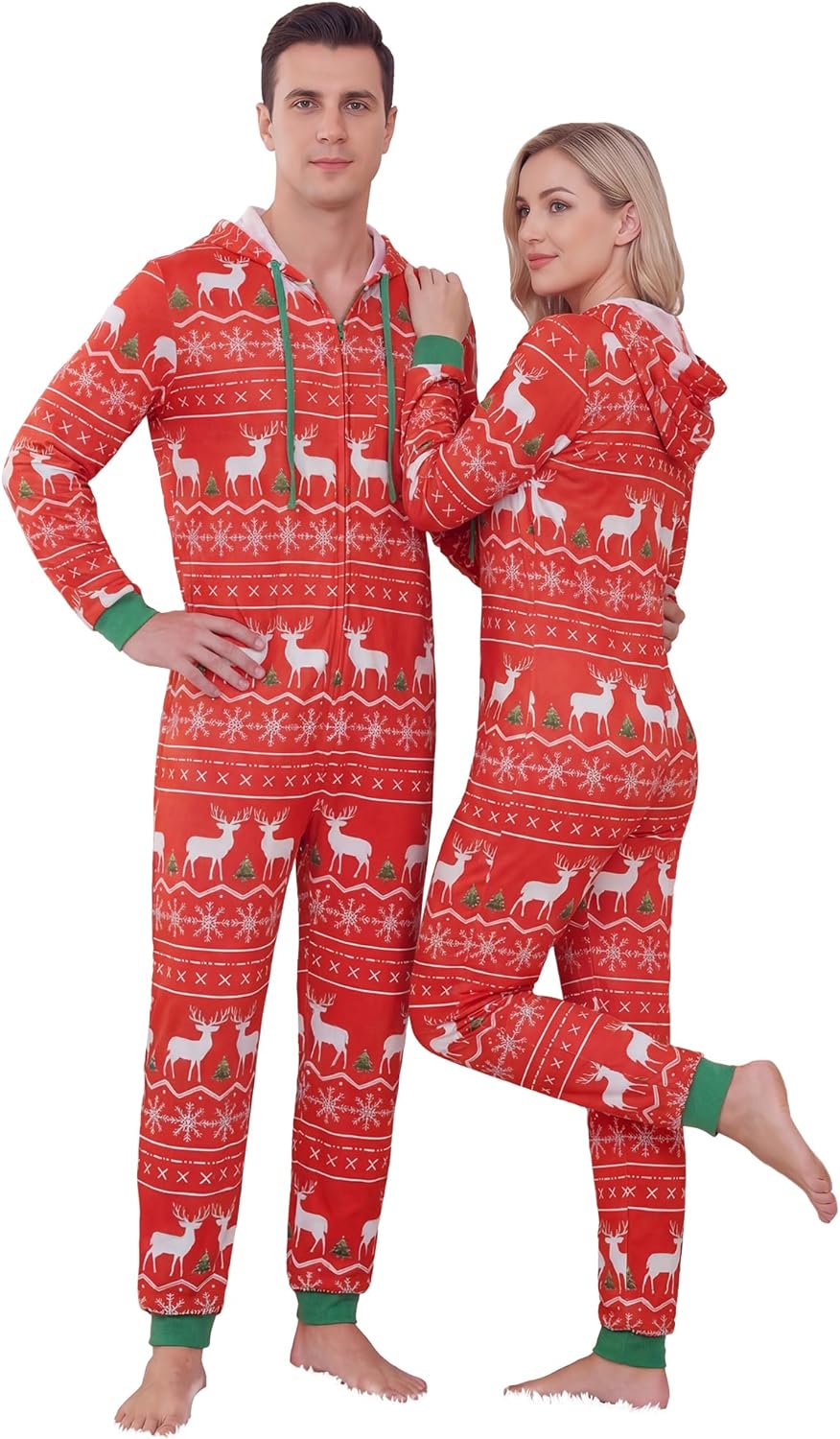 frawirshau Christmas Onesie Pajamas For Family Couples Onesie Pajamas For Women Onesies - Image 3