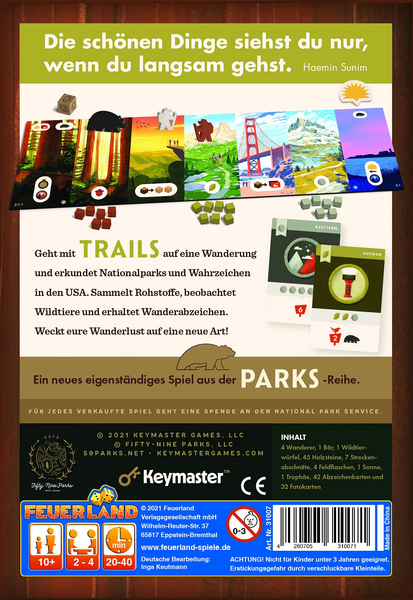 Feuerland Spiele 31007 Trails - Gioco Da Tavolo Per Famiglie, 2-4 Giocatori, 20-40 Min, In Tedesco, Dai 10 Anni