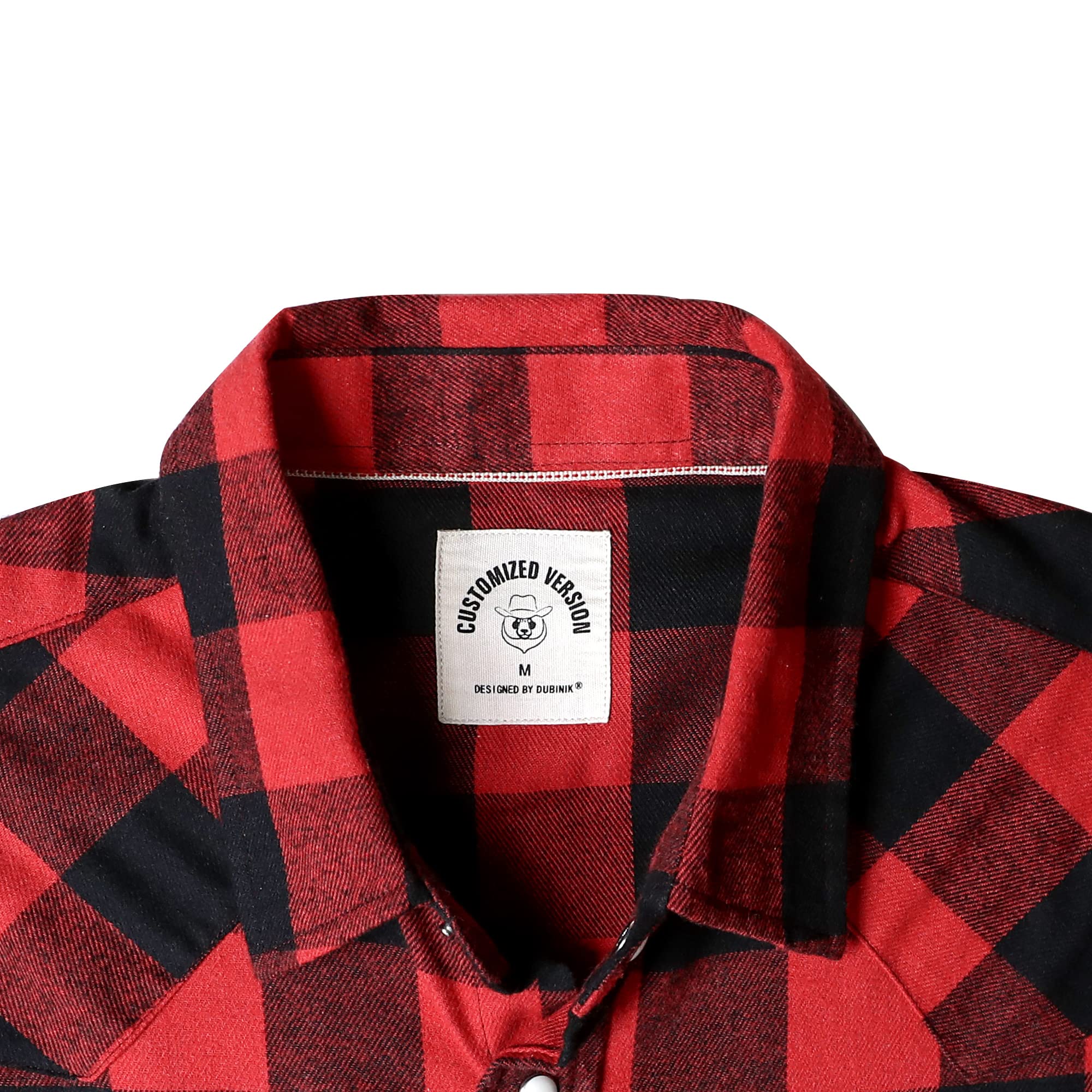 Dubinik® Camicia Flanella Uomo Invernale Camicia Uomo Flanella Cotone Western Cowboy con Bottone Automatico Vintage Quadri