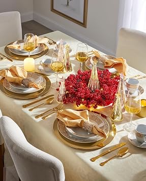 BrylaneHome Medici 40-Pc. Golden Porcelain Dinnerware Set - Gold White