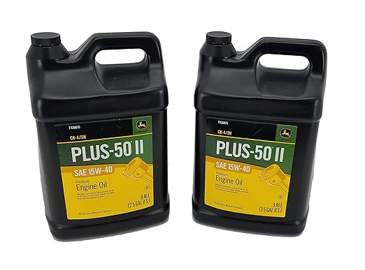 John Deere (2 Pack) Plus-50 II SAE 15W-40 CK4/SN Premium Engine Oil 2.5 Gallon - TY26675