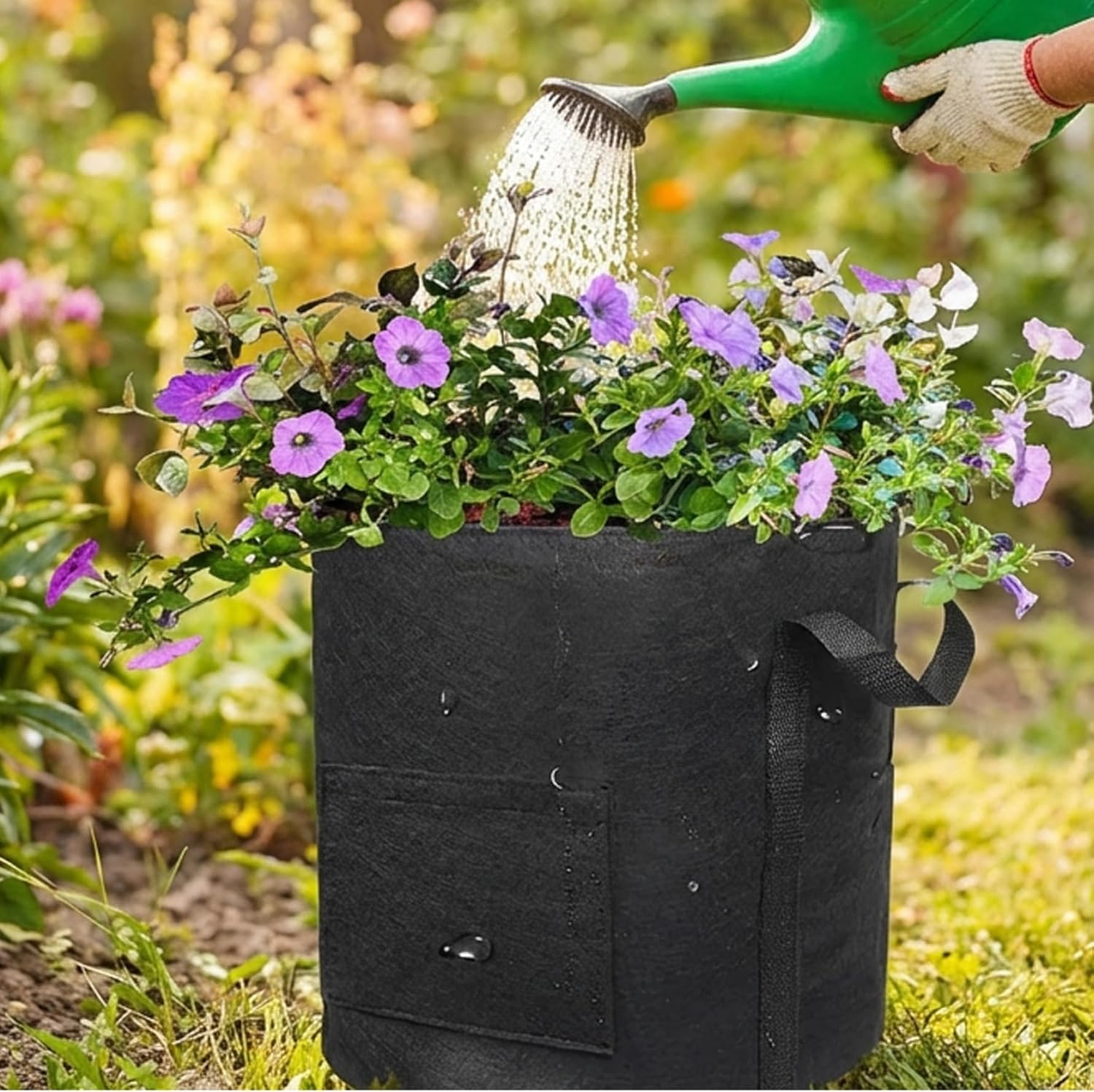 10 Gallon Grow Bags Double Window Design with Upgraded Harvest Door Thickened Non-Woven Fabric Potato Grow Bag for Vegetables for Indoor Outdoor Garden 10 Gallon Bags, Bag, Gro