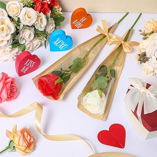 Miniatura 3 de Colarr 300 piezas de papel de regalo de ramo de flores a granel de 15.9 x 4.9 x 1.6 pulgadas, bolsas de flores transparentes para ramos de flores,