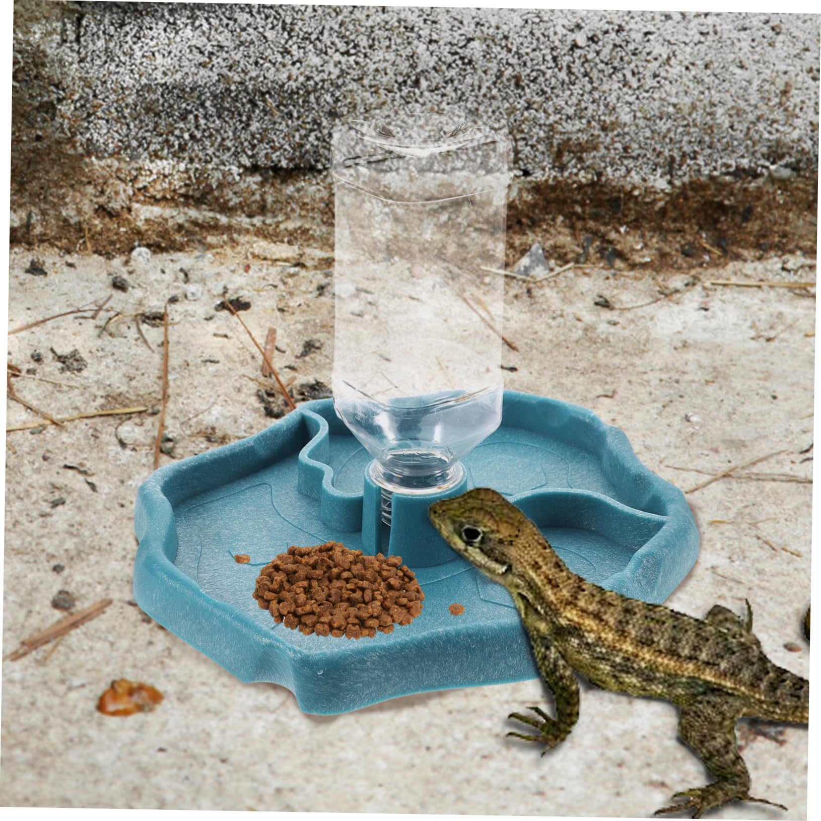 ifundom Automatic Water Dispenser for Reptiles Portable Water Bowl Food Dish for Turtles Lizards and Reptiles Easy to Clean Stable Design for Feeding and Hydration