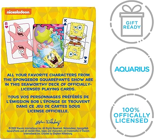 Miniatura 7 de AQUARIUS Bob Esponja - Baraja de cartas de Bob Esponja para tus juegos de cartas favoritos  Productos y coleccionables de Bob Esponja con licencia