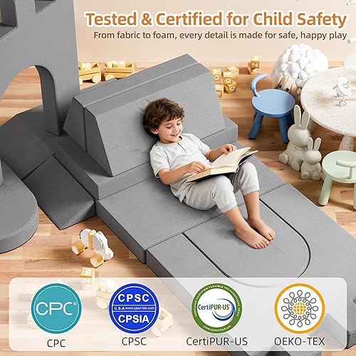 Miniatura 5 de TOLEAD Sofá modular de juegos para niños, grande, convertible para niños, fortaleza de construcción para sala de juegos, dormitorio, sofá modular de