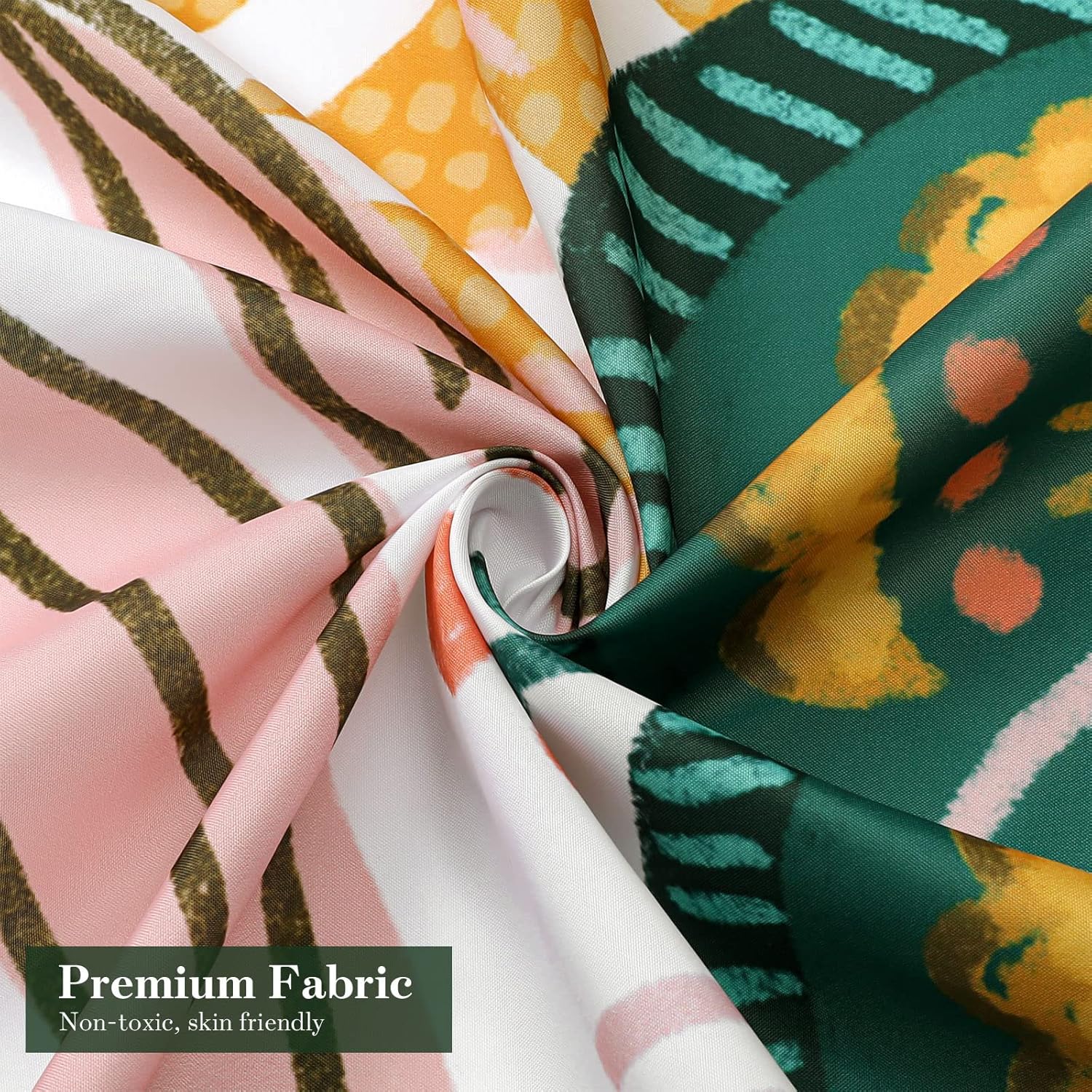 MitoVilla Extra Long Boho Floral Shower Curtain 72 x 84, Vintage Bathroom Shower Curtain with Tropical Leaves, XL Rustic Mid-Century Shower Curtains for Chic Bathroom Decor