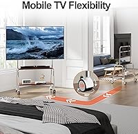 Vista 2 de Carrito móvil para TV con caballete, soporte rodante para pantallas planas LCD LED OLED de 32 a 75 pulgadas, soporte de piso portátil de acero