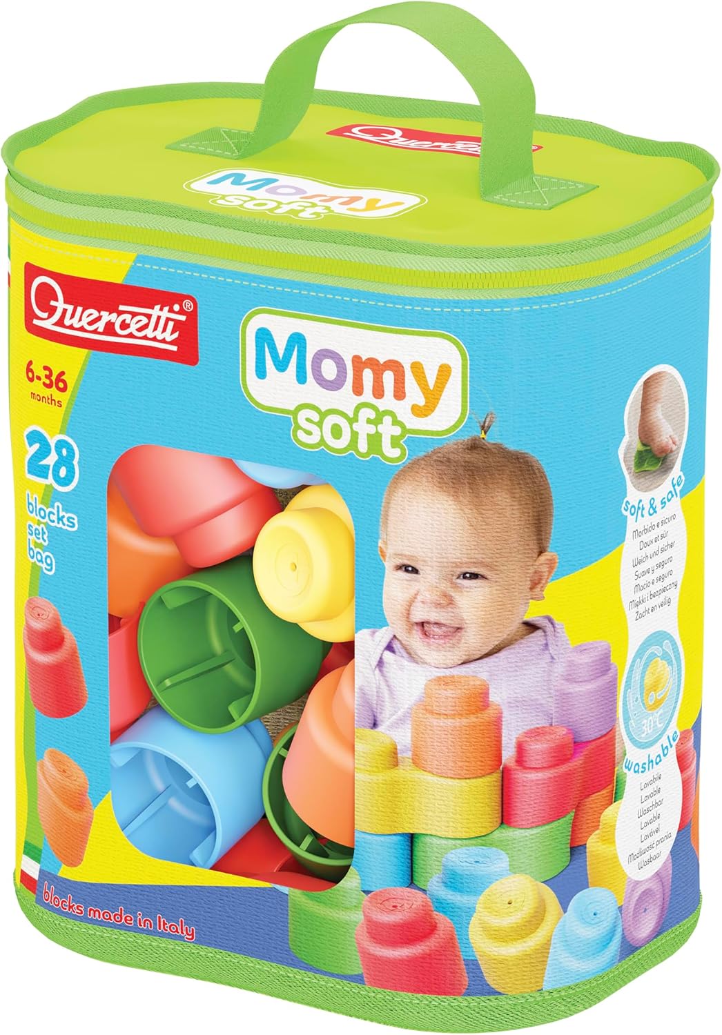 QUERCETTI MOMY soft structures, 28 pieces, toys for children 6 3 years old, educational game 6-36 months, multicolored