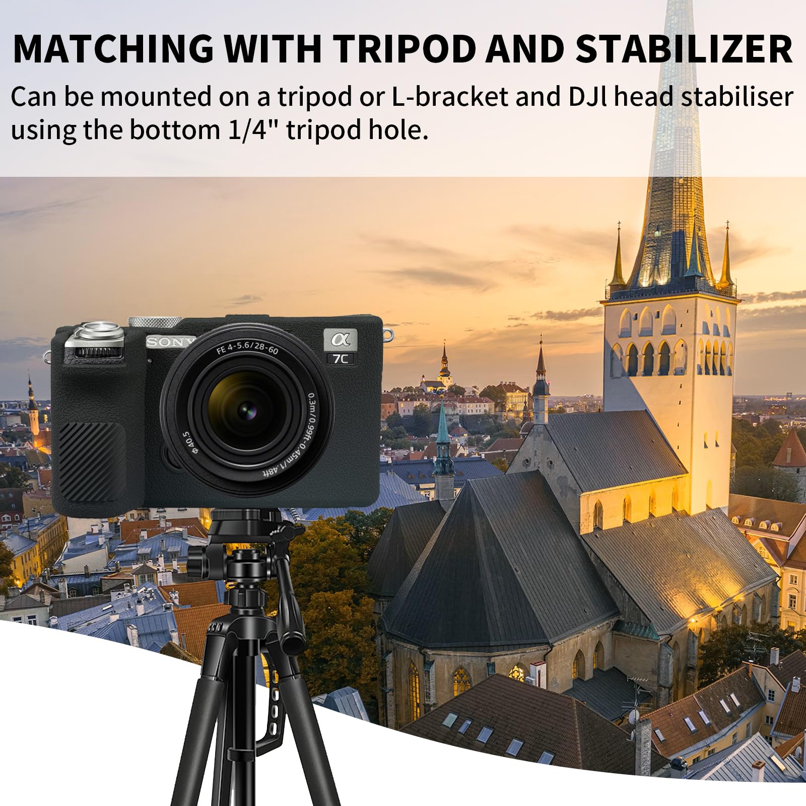 Easy Hood A7C II - Custodia in Silicone per Fotocamera Sony Alpha 7CII A7Cr, Nero, Custodia per Fotocamera