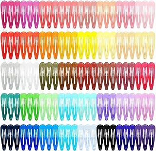 120 Pack Colorful Metal Snap Hair Clips, 2 Inch Non-Slip Barrettes in 40 Candy Colors for Kids Teens Women