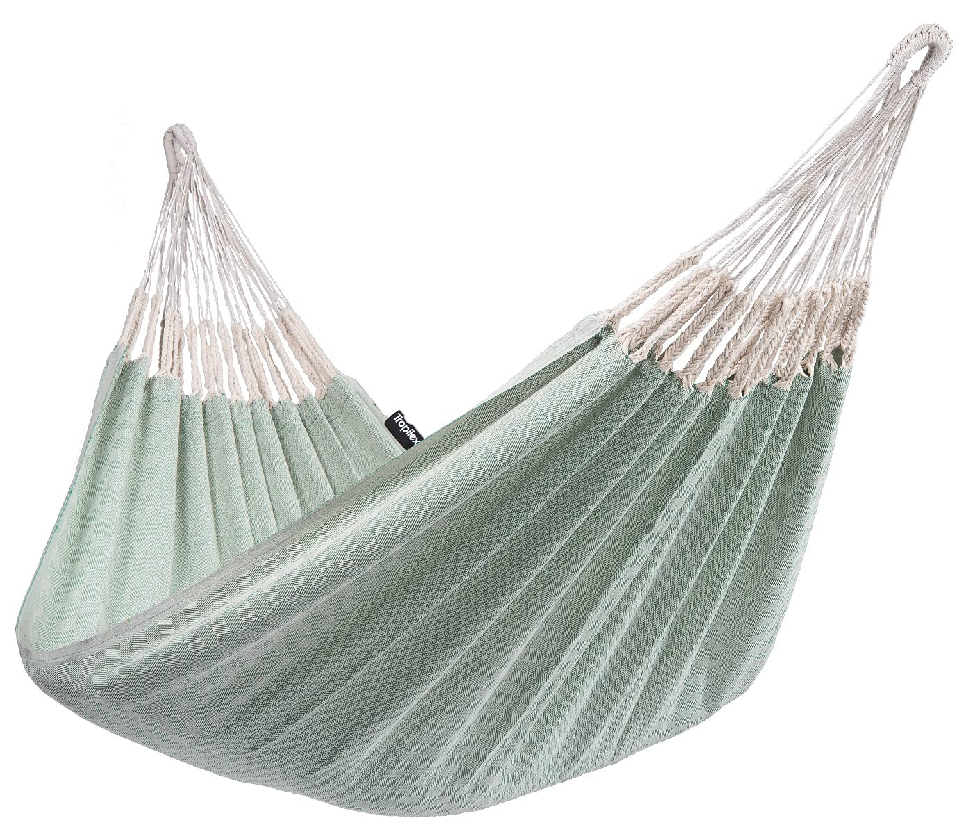 Tropilex Amaca naturale singola in verde con custodia – Amaca in tessuto fatto a mano dalla Colombia – 200 x 140 cm, portata fino a 120 kg – perfetta per giardino, campeggio e viaggi
