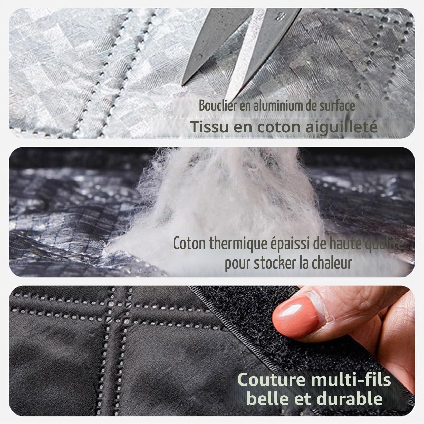 Kit D'Isolation de Fenêtre 110 x 85 cm Coupe-Vent et Insonorisant, Isolant Thermique Rideaux Isolant Hivernage Pas Besoin de Percer des Trous Personnalisable pour l'hiver, Gris
