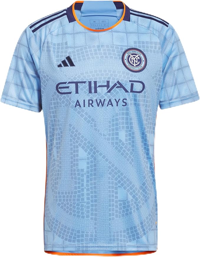 Maillot De Football Umbro NYC Footy – Homme S, Bleu/blanc, Manches Courtes, Polyester