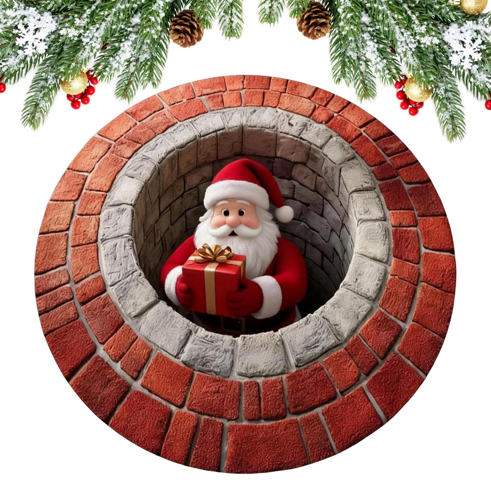 Felpudo navideño de Papá Noel para dar una cálida bienvenida a tu hogar en el pasillo o cocina