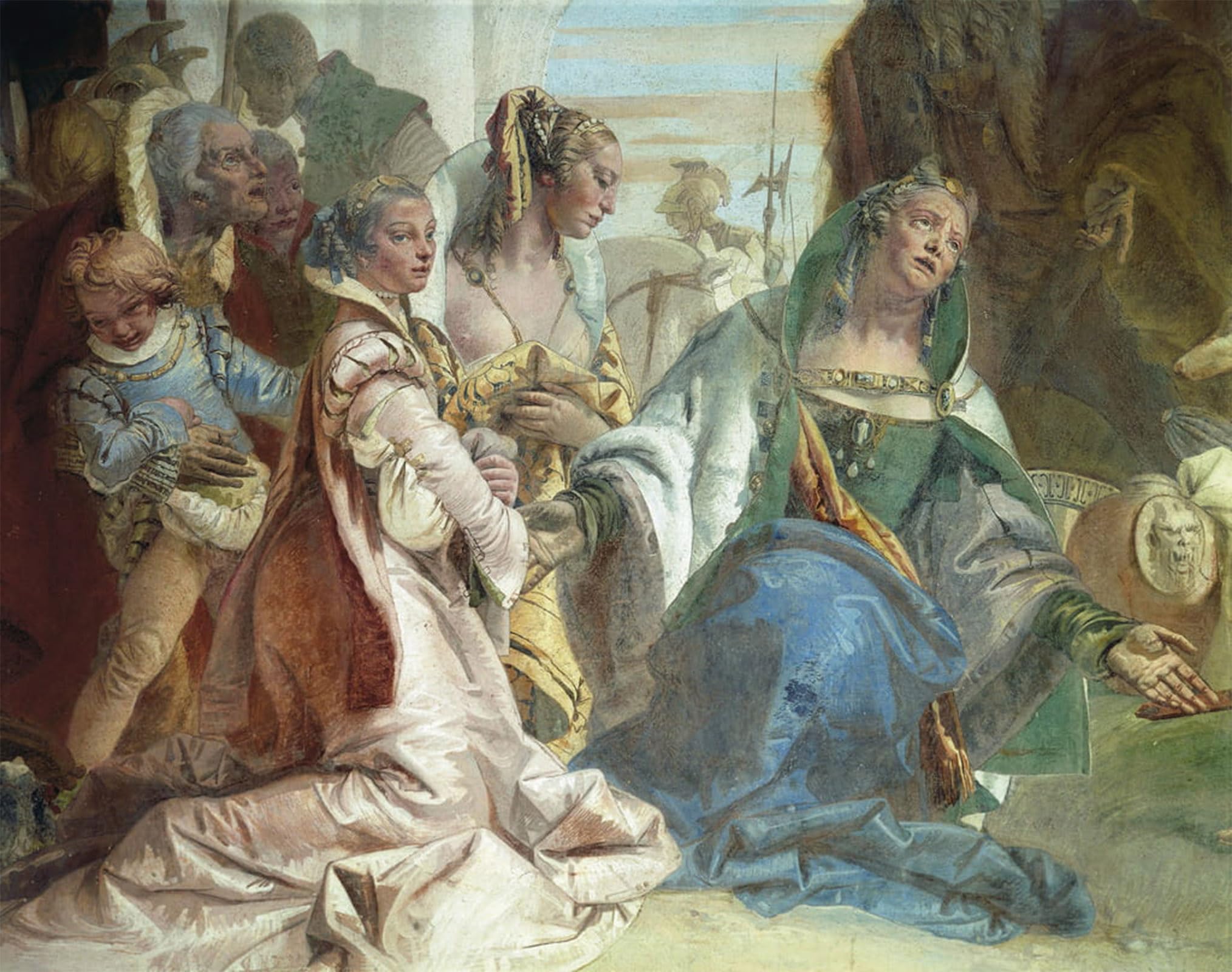 SERENDIPITP Vintage Picture Print on Canvas Wall Art Poster the Darius Iii Codoman's Family Detail From Glories of Scipio Africanus by Battista Tiepolo Artwork Print Poster for Wall Decor 60x90cm