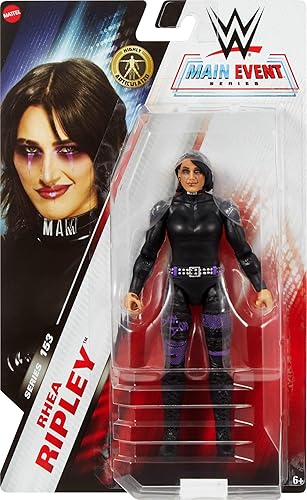 Miniatura 2 de Mattel WWE Rhea Ripley Figura de acción, Main Event Series #153 de 6 pulgadas, coleccionable con 10 puntos de articulación y aspecto realista