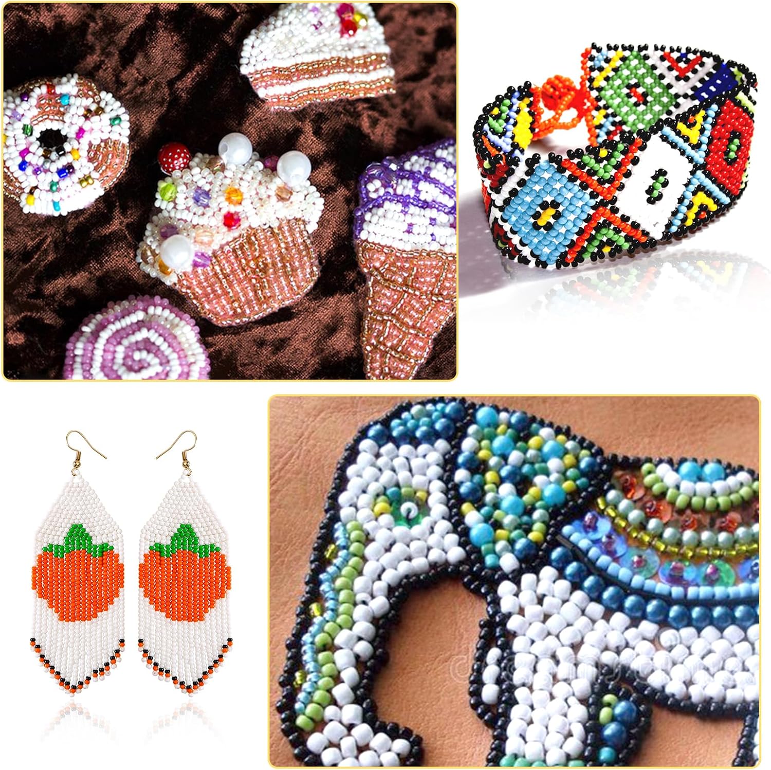 TOAOB 1500pcs 3mm White Seed Beads Opaque Glass Round Small Pony Bead Spacer Beads with Beading Pin for Beading Weaving Earrings Bracelets Necklaces Eyeglass Chain Art Crafts Jewelry Making - Image 6