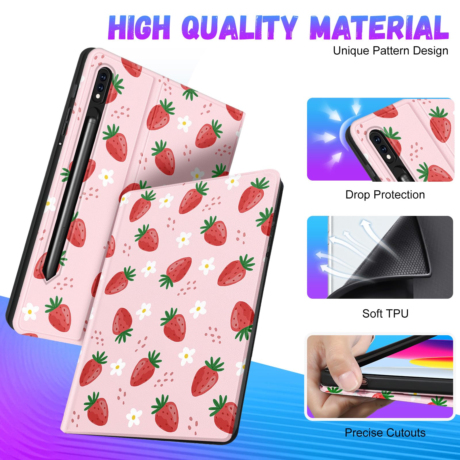 Wazzasoft for Samsung Galaxy Tab S6 Case 10.5 Inch 2019 for Women
