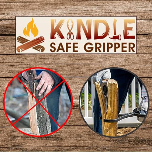 Miniatura 3 de Herramienta divisora de madera KindleSafe Gripper | Soporte de madera para leña que ayuda a prevenir lesiones mientras se divide leña con escotillas