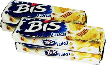 Bis Lacta Wafer Cookies Chocolate Branco, 4 Pack