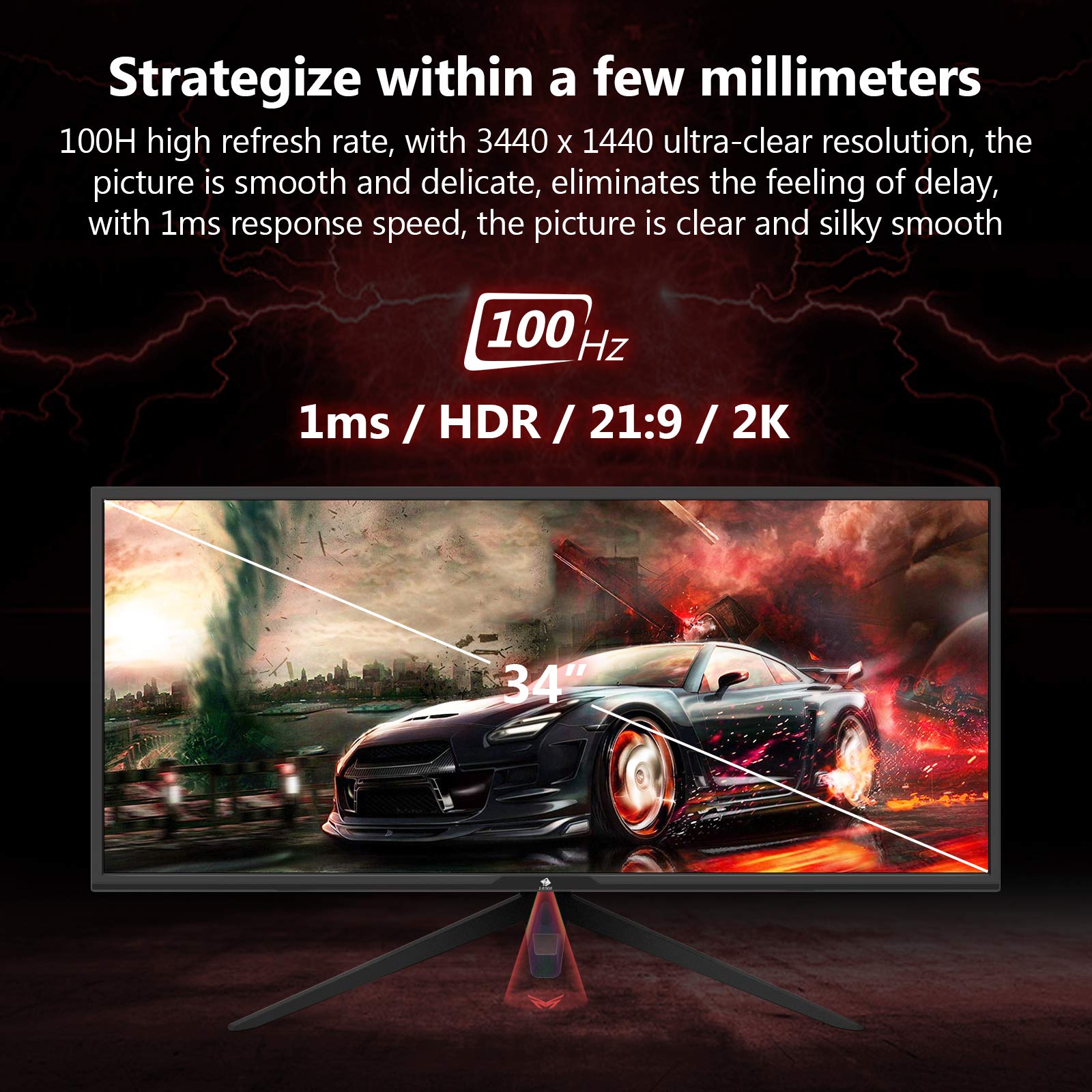 Amazon.co.jp: ゲーミングモニター 165Hz 34インチ ディスプレイ LED