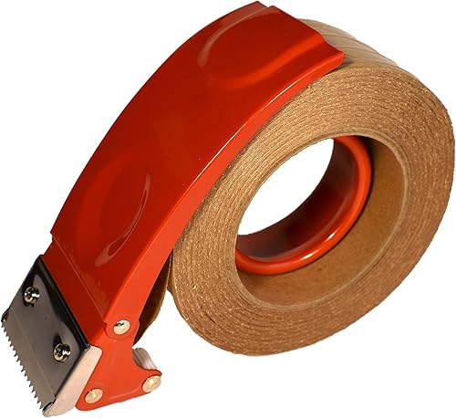 Cinta de embalaje con dispensador manual, dispensador de cinta de embalaje de metal de calidad profesional de mano con cinta reforzada de papel