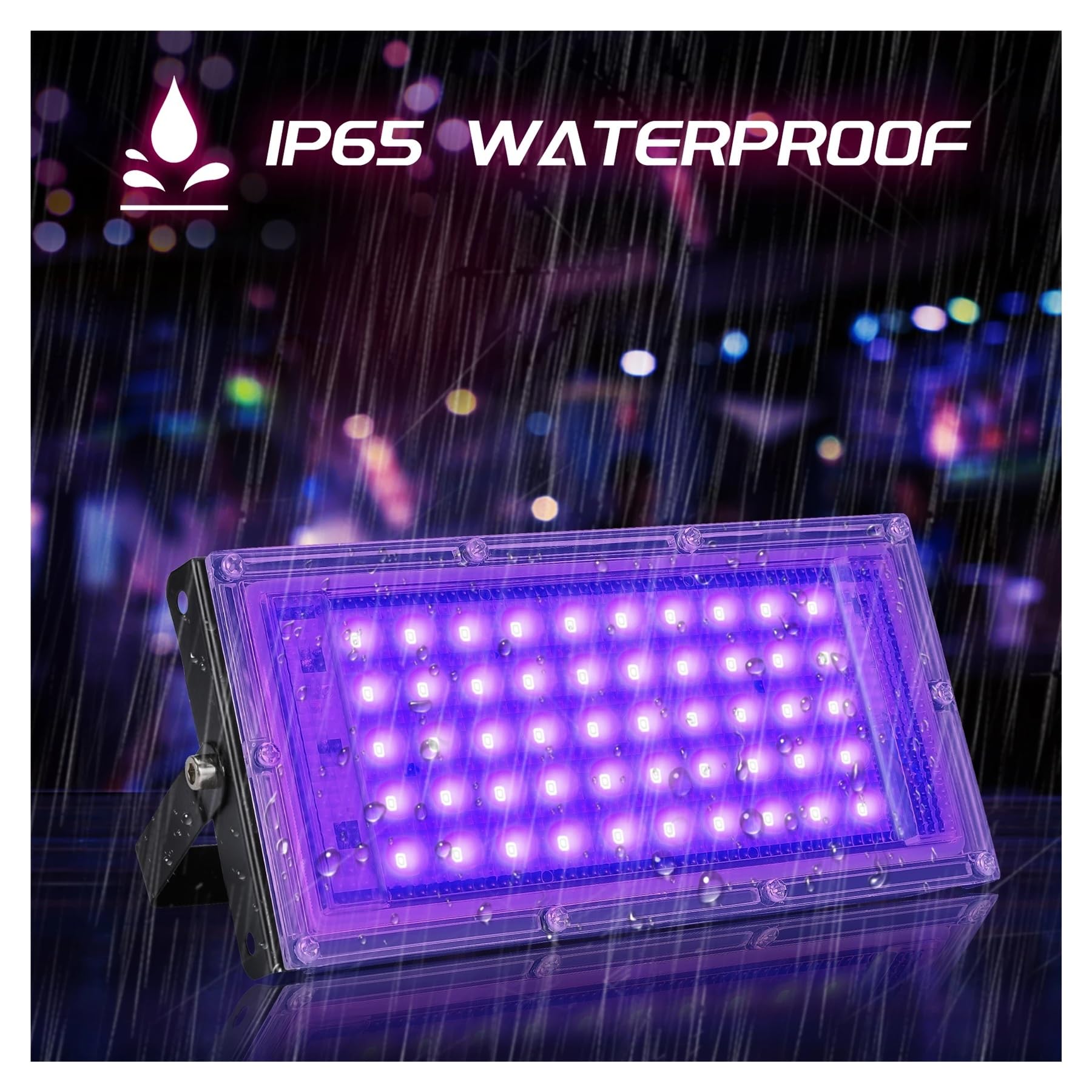 Luz negra UV LED for exteriores, 50 W, 100 W, 150 W, 395 nm, for discotecas, fiestas y escenarios. Con alta eficiencia de curado(2 Pack 150W_395nm)