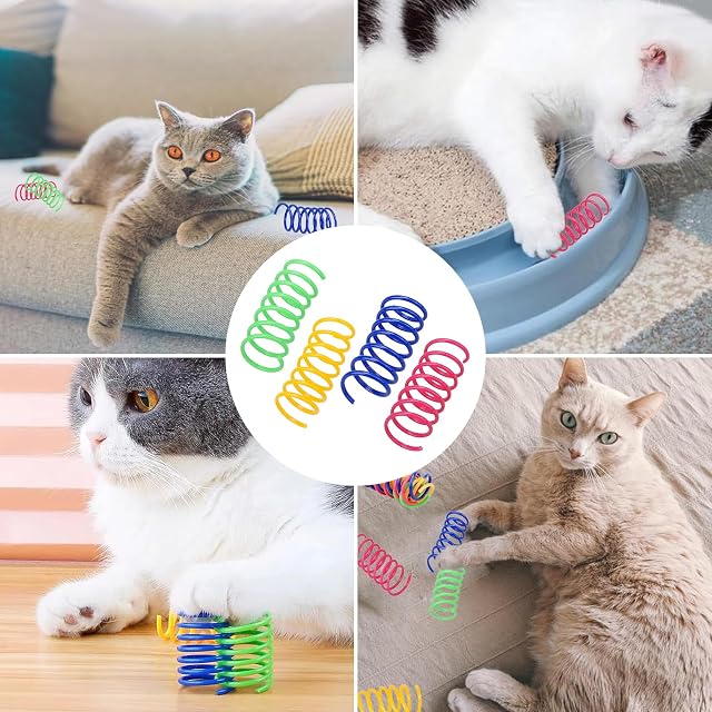 Foto 5 de 7 de DGUSO 48 Piezas Muelles para Gatos Juguetes para Gatos En Espiral De Colores Cat Spring Toys Muelles…