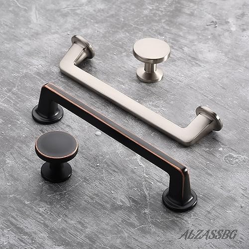 Miniatura 3 de Alzassbg Paquete de 15 pomos de gabinete de níquel satinado cepillado, accesorios redondos de 1.1 pulgadas de diámetro para cajones de cocina,