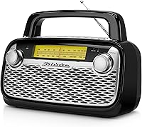 Vista 1 de Studebaker SB2006 Altavoz Bluetooth con radio portátil AM/FM Transmisión Bluetooth, batería recargable y alta potencia (negro)