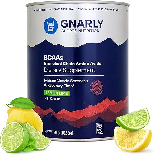 Vista 24 de Gnarly Nutrition BCAA en polvo, ponche de frutas - Aminoácidos BCAAS pre-entrenamiento - Certificado NSF Sport - Suplemento para apoyar