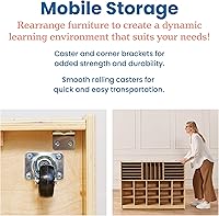 Vista 10 de Estantería de almacenamiento con varios compartimentos hecha de madera de abedul, marca ECR4Kids, 1