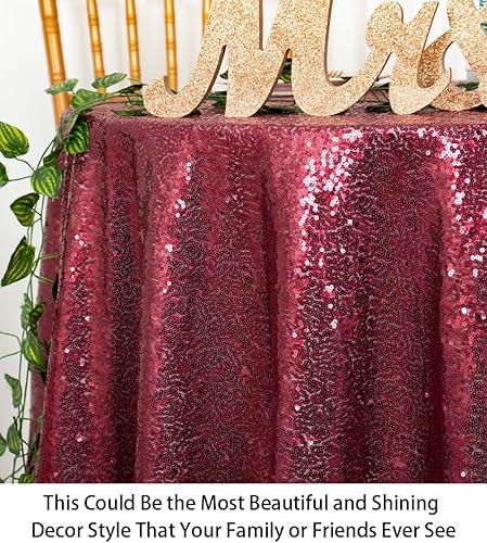 Vista 101 de ShiDianYi Mantel redondo de 90 pulgadas, mantel de lentejuelas color fucsia con purpurina para tarta, postre brillante, para fiesta de cumpleaños