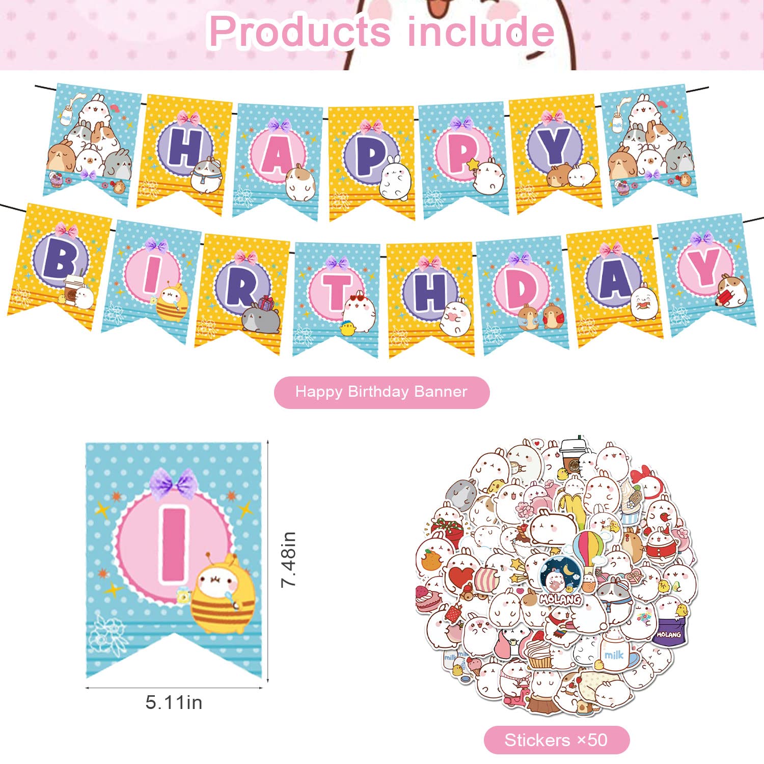 あさちゃん様✶⋆ 確認専用ページ ハーフバースデーガーランド Amazon | モランウサギテーマ 誕生日パーティーデコレーション