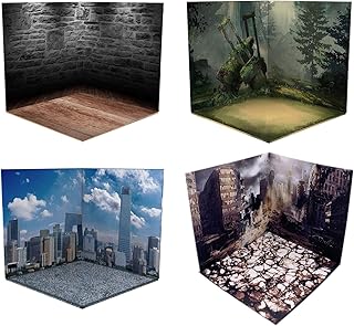 MERIGLARE 4pieces 1/12 Backdrop Display Diorama Storage Organizer Case for Action Figure