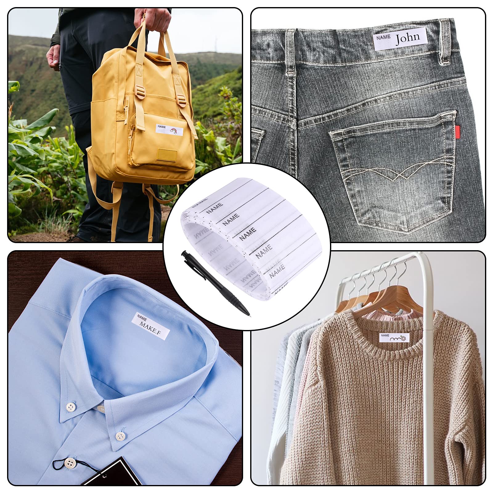 Set Da 24, 48 O 96 Etichette Medie 5x2 Cm Per Vestiti, Da Stampare Con - Foto 4