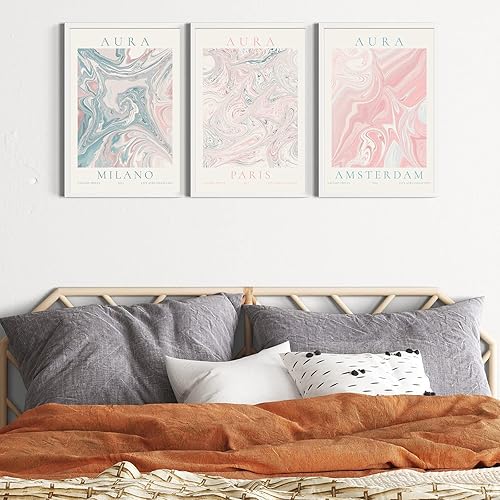 Miniatura 3 de Póster de Aura póster estético con números de ángel póster retro de ciudad degradado rosa pósteres de aura para mente cuerpo alma arte de pared de