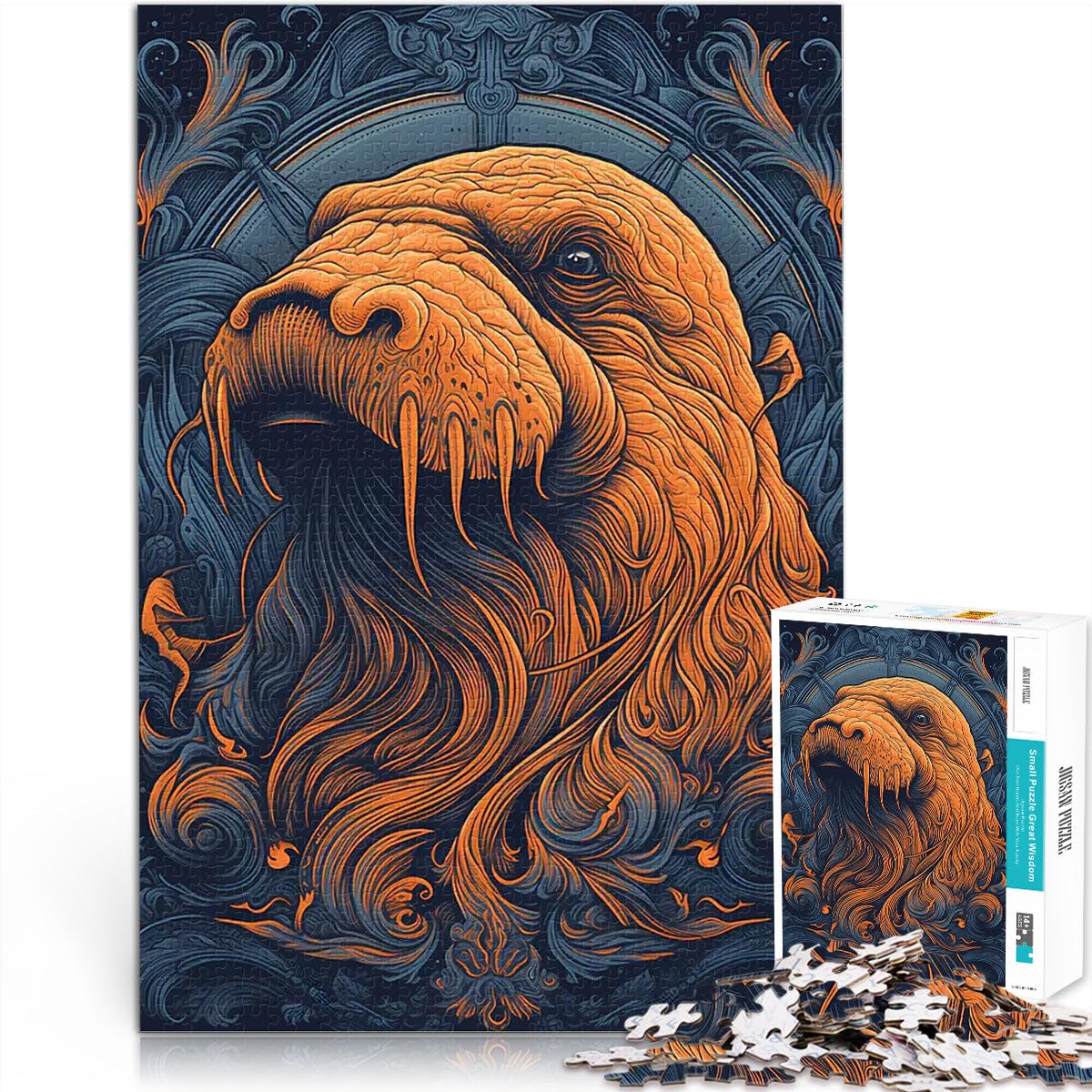 Adults Puzzles 1000 Piece Jigsaws Walrus Petite Anspruchsvolles Spiel und FamilienspaĂ fĂźr Heimdekoration75x50cm