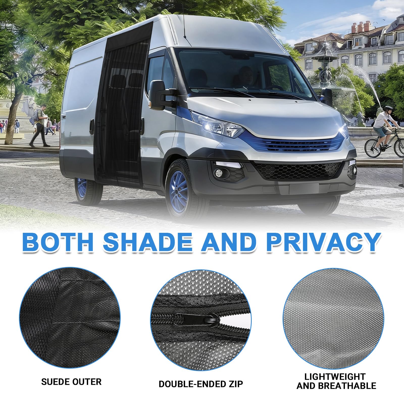 Mosquitera de Coche Reemplazo para Iveco Daily 2014-2026, Mosquitera para Puerta Lateral de Coche, Mosquitera Magnética de Una Sola Capa para Acampar