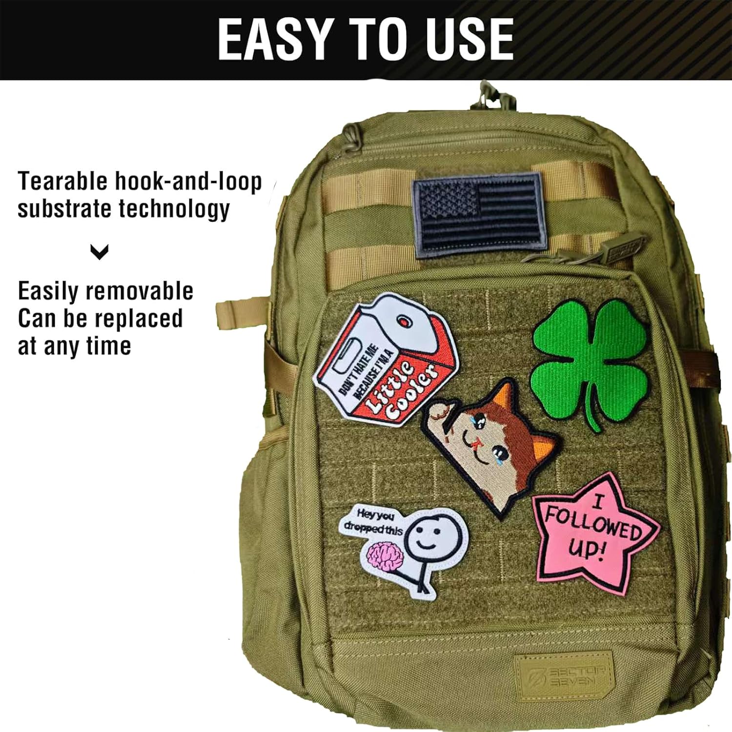 20Pcs Random Funny Tactical Patches with Hook and Loop for Girls, Teens, Women, Men. Humorous Funny Embroidered Meme Morale Patch for Backpacks, Vests, Clothes, Military Uniforms (20Pcs Random-1)