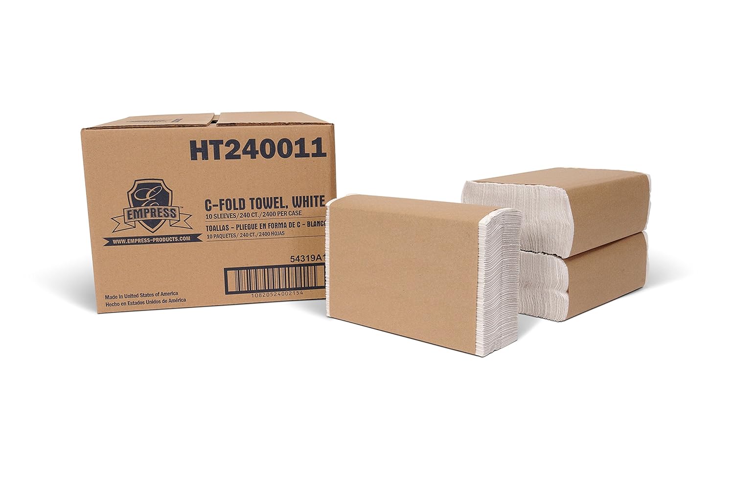 Empress HT 240011 C-Fold Towel, 12.75" Length, 10" Width, White (Pack of 2400)