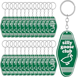 26 Pack Silly Goose Keychains, Funny Animal Key Rings with Metal Loop, Novelty Gag Gifts For Men Women, Party Favors, Backpacks, Wallets