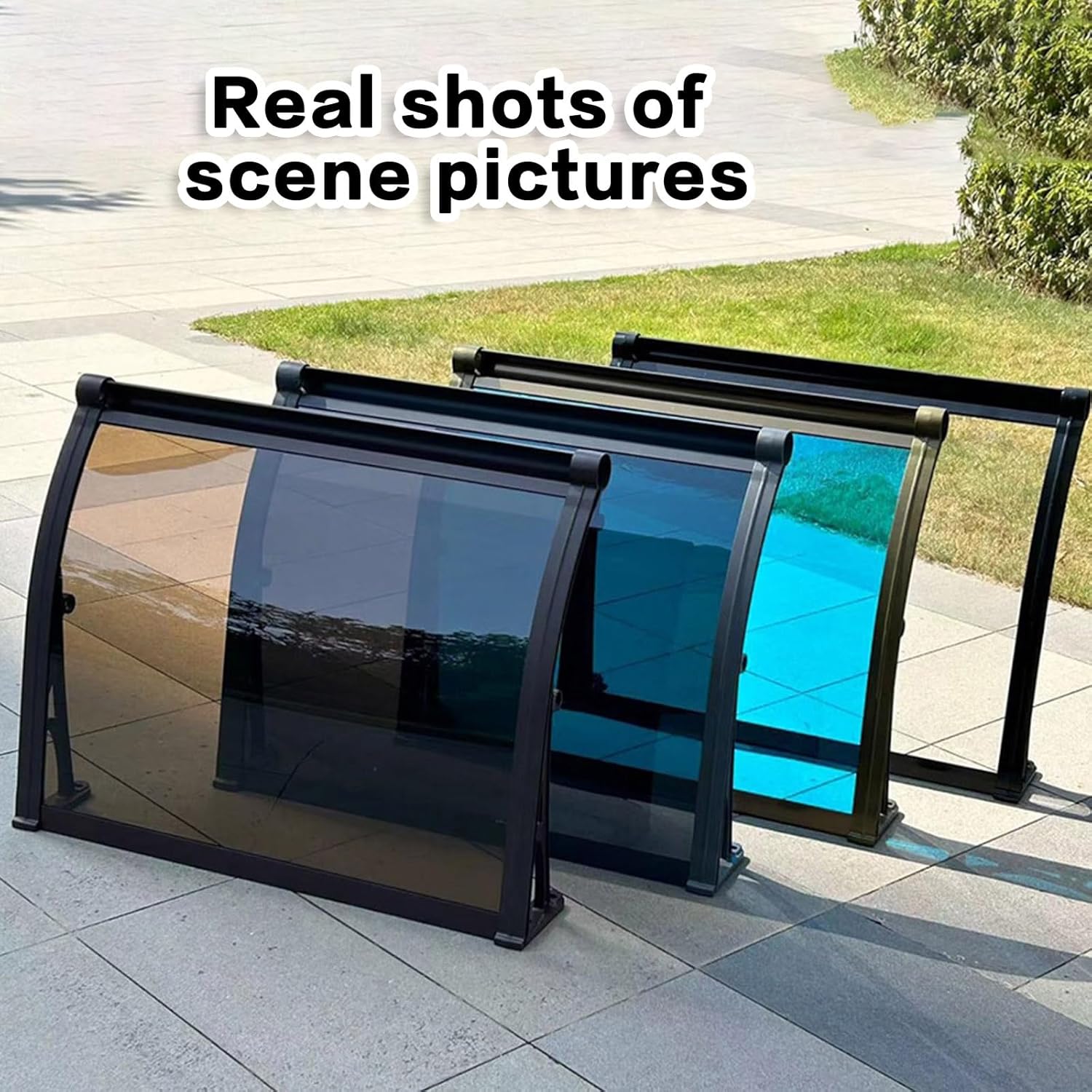 Exterior Front Door Awnings with Aluminum Bracket,polycarbonate Awning & Canopies,Outdoor Patio Awning Canopy, for Sun, Uv, Snow, Rain, Garden and Patio (Color : Green, Size : 100 * 200cm)